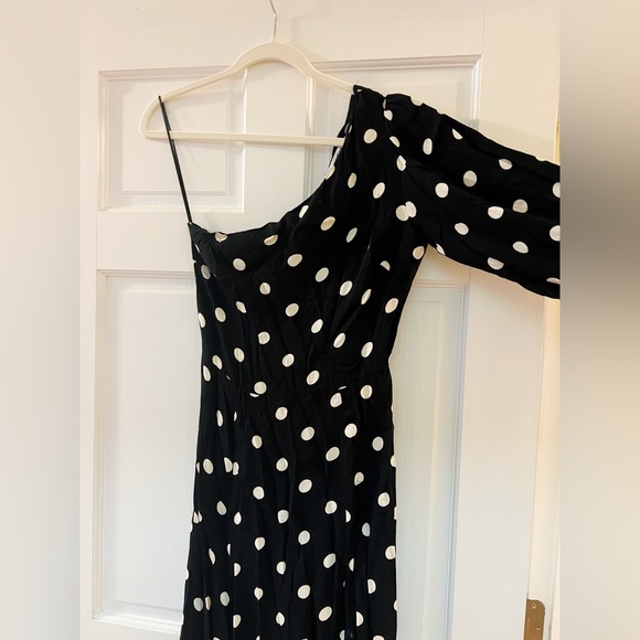 Reformation one-shoulder polka dot midi dress Sz 6 - Picture 2 of 5